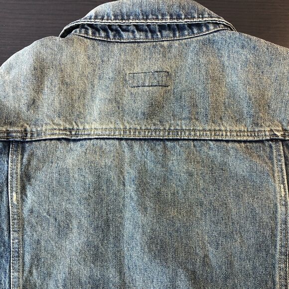 Mid 2000's Custom Patched Mens XL Denim Jacket 100% Cotton Kenkojuku, USA Flag - Picture 7 of 12